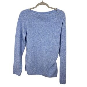 Abercrombie & Fitch‎ Heathered Blue Long Sleeve Sweater Top Size L Ruched Sides
